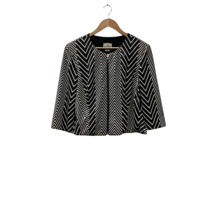 Joseph Ribkoff Womens  Size 16 Blazer/Jacket Black  / Pattern / Striped / White 