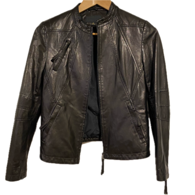 Schillaci Womens Leather Jacket Size M Black  