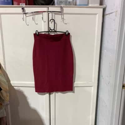 Saba Womens  Size L High Waist Skirt Maroon 