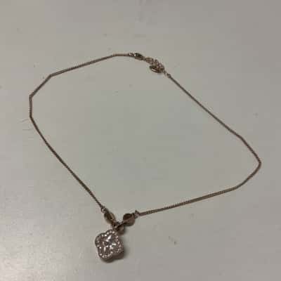  Womens  liYin branded Necklace Rose Gold tones with clover shaped pendant