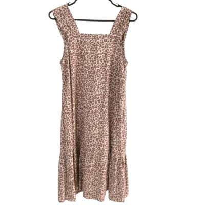 Capture Womens  Size 8 Casual Dress Animal print / Brown / Cream / Pink  
