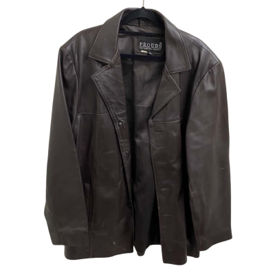 Prouds Mens  Size XL Leather Jacket Brown 