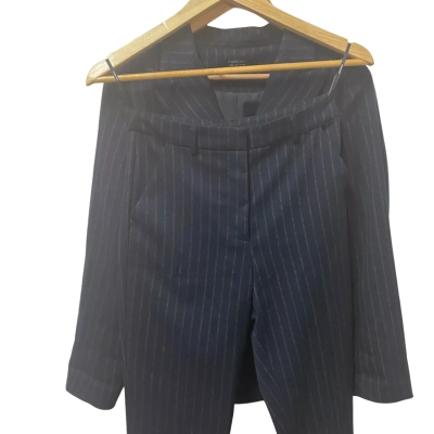 Forcast Womens Size 6 Navy Blue / Striped Blazer and Pants 