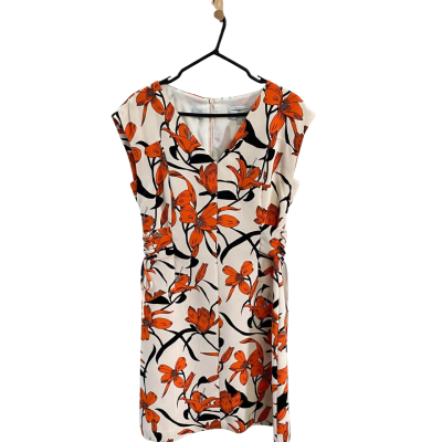 Veronika Maine Womens Floral orange dress Size 12 
