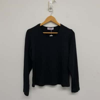 Serafina Black Long Sleeve Top  Size 16 