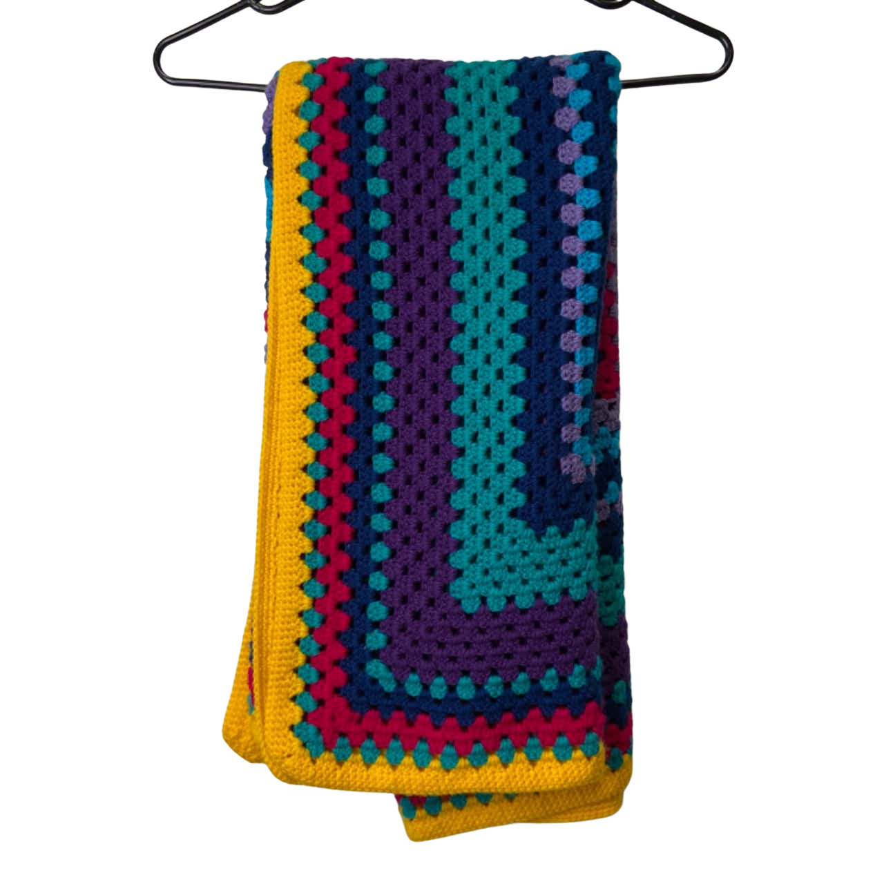 Square Crotchet Small Blanket/Throw 44” Multicoloured (s)