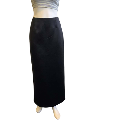 With Tags Ever Elegant  Women's Size 10 Sateen Maxi Skirt Black  