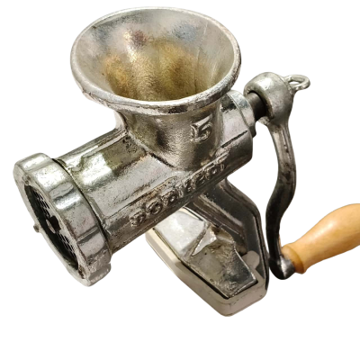 Porkert Meat Grinder #5  Table Mountable Cast Iron Made In Czechoslovakia  (brica cubes)