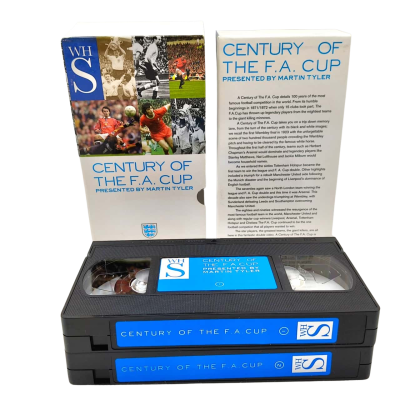 VHS Cassette Tapes Box Set- Century Of The F.A. Cup Presented By Martin Tyler On 2 VHS Tapes