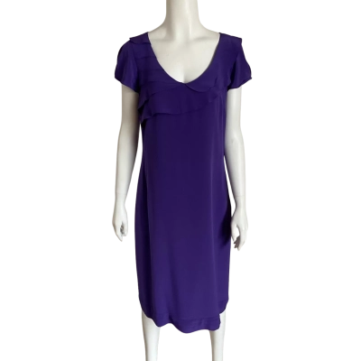 David Lawrence Womens  Size 10 Silk Shift Dress Purple 