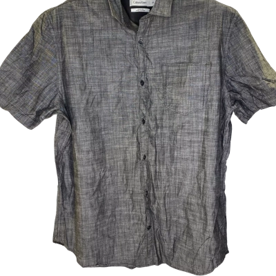 Calvin Klein Womens  Size L Button Up Top Grey 