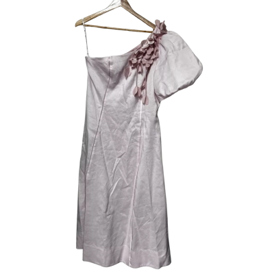 AJE Camille Midi One-Shoulder Dress Pastel Pink BNWT Size 16