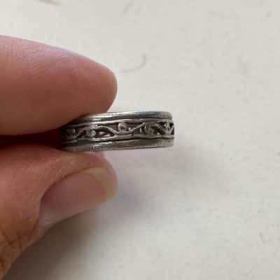 Silver Tone Wave Ring 