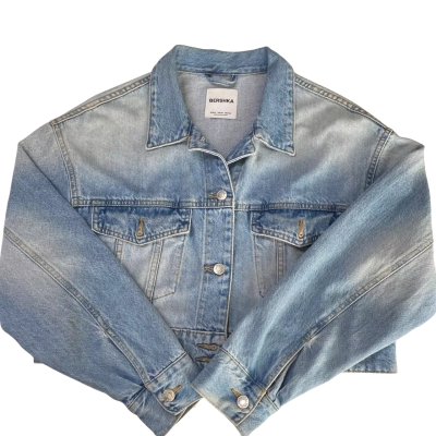Bershka Cropped Blue Denim Jacket size M 