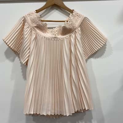 Seed Heritage Womens  Size S Off-the-shoulder Top / Short Sleeve Top Peach 