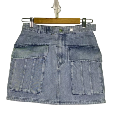 Belle & bloom Womens  Size S Denim Skirt Blue 