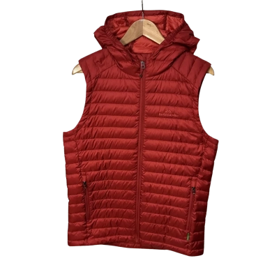 Kathmandu Heli Mens Size S Dark Red Zip  Front Hooded Down Vest