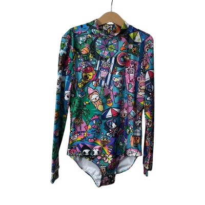 Tokidoki Paddle Kids Size 12 Multicoloured Pattern Long Sleeve Rashguard (new)