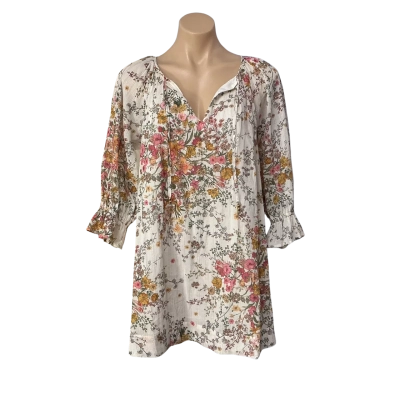 Auguste The Label Womens Size 6 Cream / Multicoloured Floral Patterned Mini Dress 