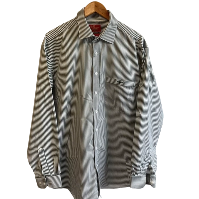 “R.M. Williams” Mens-  Size XL - Long Sleeve Shirt Green / Striped / White 