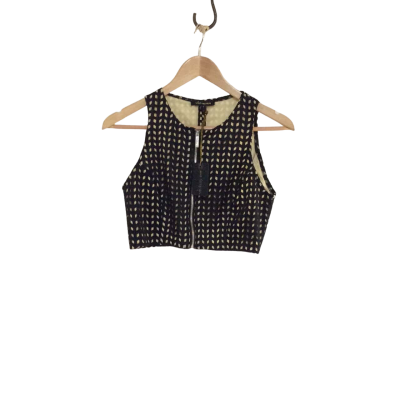 Whitney eve Women's Size 8 Sleeveless Top Beige / Black  / Pattern 