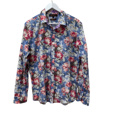 Ben Sherman Mens Long Sleeve Shirt Floral - Size L - 100% Cotton