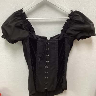  Womens  Size XL Black  Gothic Corset Top