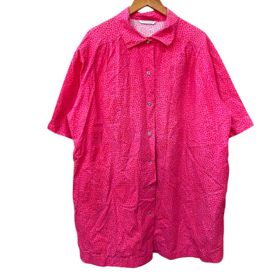 Marimekko Pink/Red Polka Dot Shirt Dress Size L