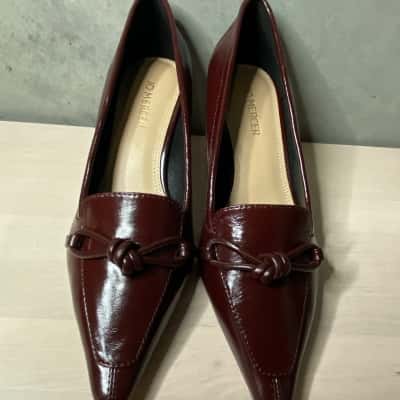 Jo Mercer Leather Merlot Point Toe Heels Size 36