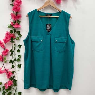 beme Womens Sleeveless Top Size M Turquoise 