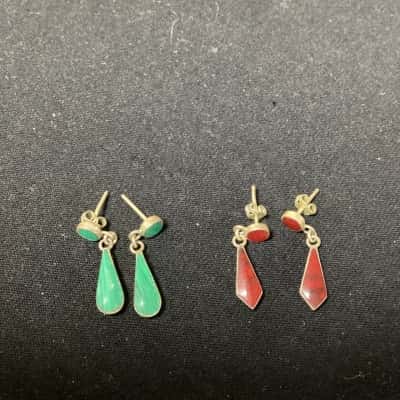 925  Silver earrings 2 pair
