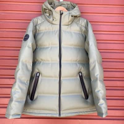 Huffer Mens Size L Sage Green Super Down Puffer Jacket