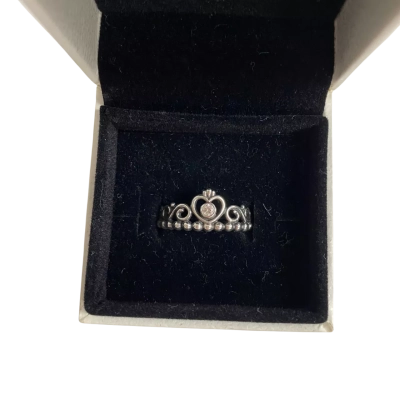 Pandora Womens Sterling Silver Princess Tiara Crown Ring