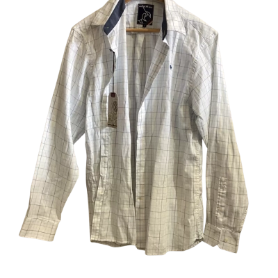  Raging Bull Mens  Size L Long Sleeve Shirt Blue / White / Yellow 