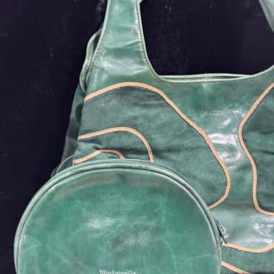 Womens Cream / Green handbag 