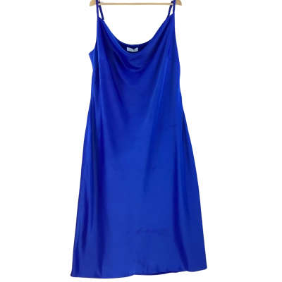 City Chic - Cerulean Satin Sadie Dress (Size 22)