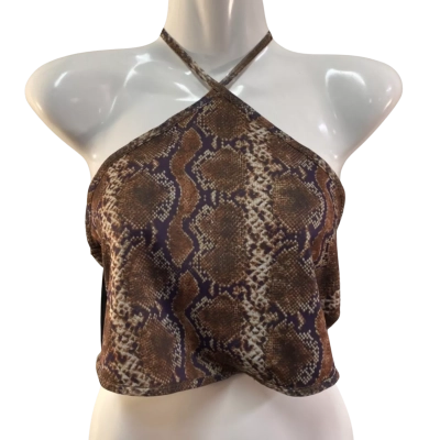 JGR & STN Womens  Size 14 Sleeveless Top Snake skin print/ Brown RRP $69.95