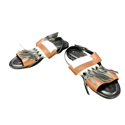 Tod's Womens  Size 38.5 Sandals Black  / Brown / White 