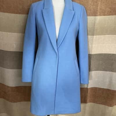 Forever New Womens  Size 8 Trench Coat Blue 