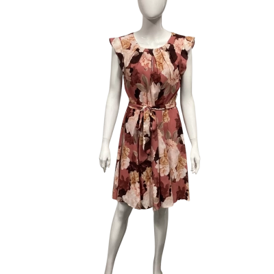 Portmans Womens  Size 10 Mini Dress Floral / Maroon / Nude / Pink  