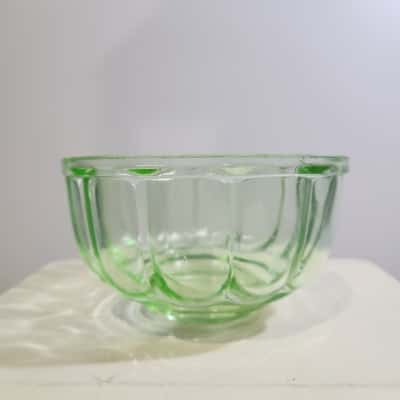 Green Depression Glass Bowl - EUC