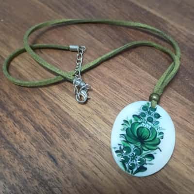 Painted Shell Pendant Necklace