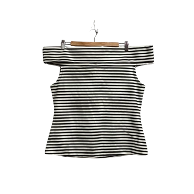 Witchery Women’s Size L Black and White Striped Off-the-Shoulder Top