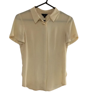 Cue Womens  Size 6 Short Sleeve Shirt Mustard / Yellow 