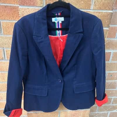 Boden Womens  Size 14 Blazer Navy Blue 