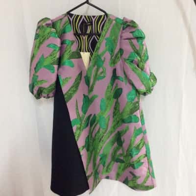 Stine Goya Womens  Size 6 / XS Brethel 1499 Glitter Jacquard /Twil Mix Green / Pattern / Pink  
