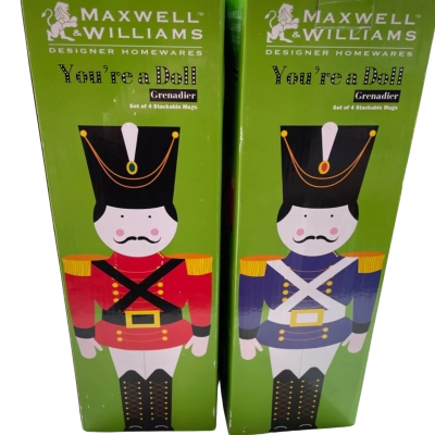 Maxwell & Williams x2 NEW set of 4 stackable mugs