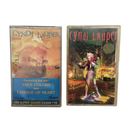 Vintage Cyndi Lauper Cassette Tapes as pictured