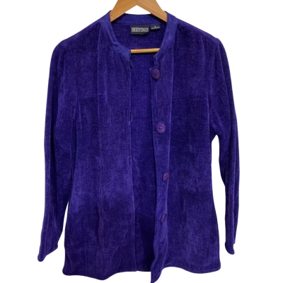 Orientique Womens Size S Coat Purple - With Pockets!