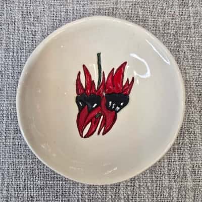 RJ Crosses Ring Dish - Botanicals - 'Sturt Desert Pea'